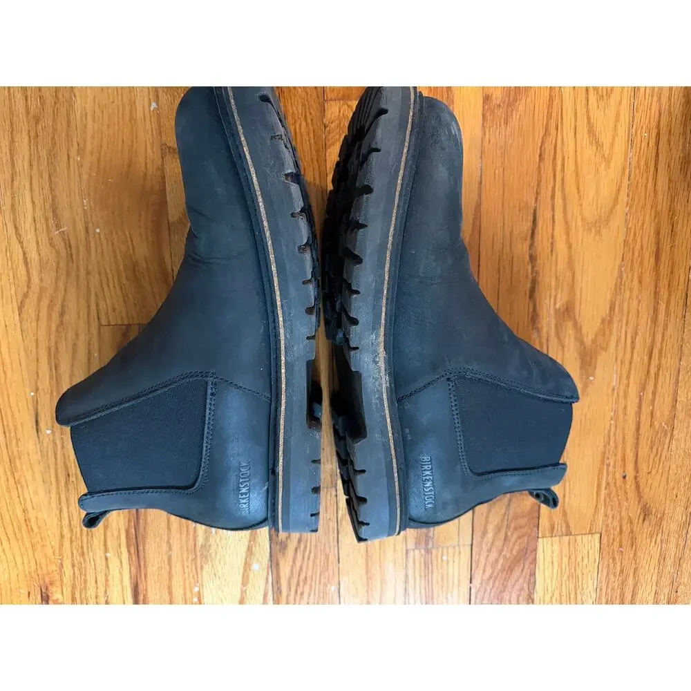 Birkenstock black nubuck size 43/ 10 mens chelsea boots